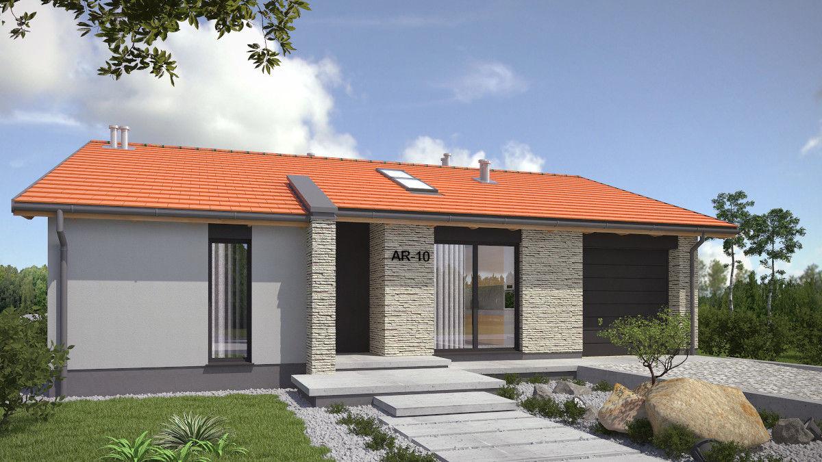 projekt domu AR-10 P - widok od frontu 2 - projekty domów Tea Projekt