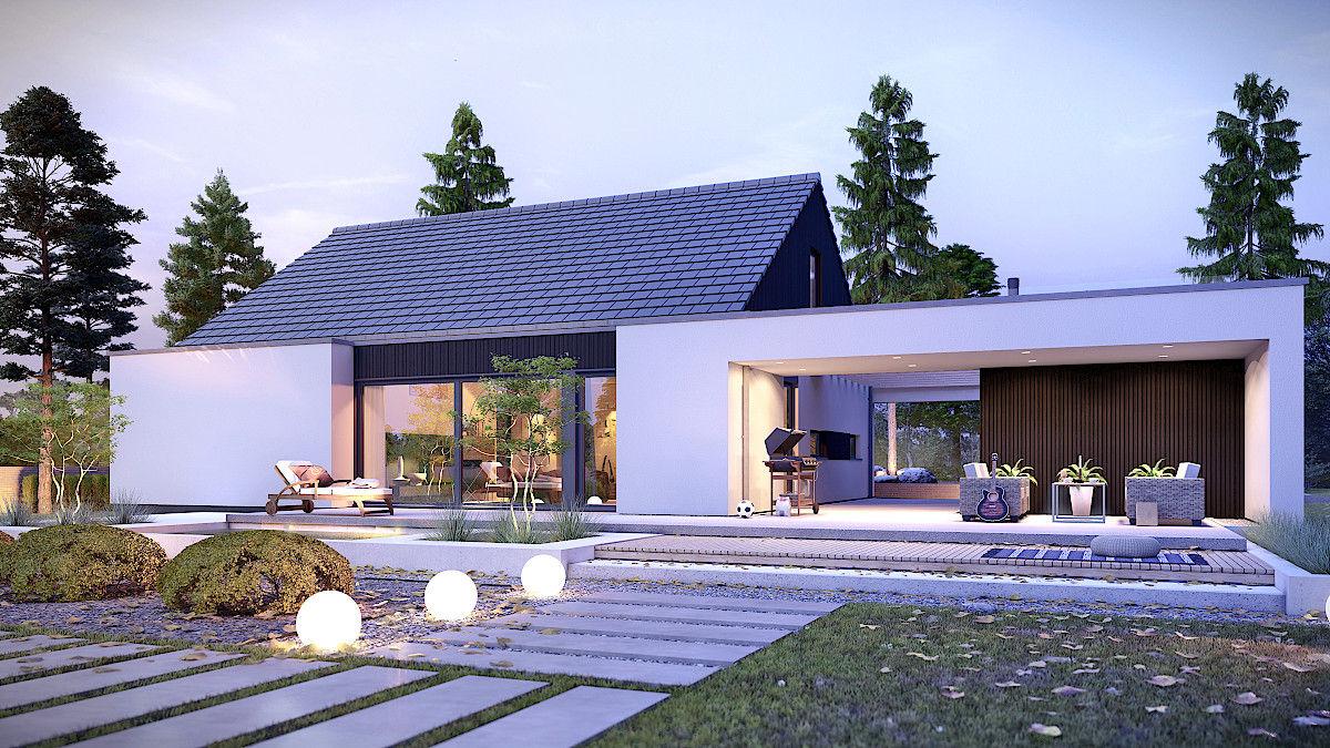 projekt domu AR-4 L - widok od ogrodu 1 - projekty domów Tea Projekt