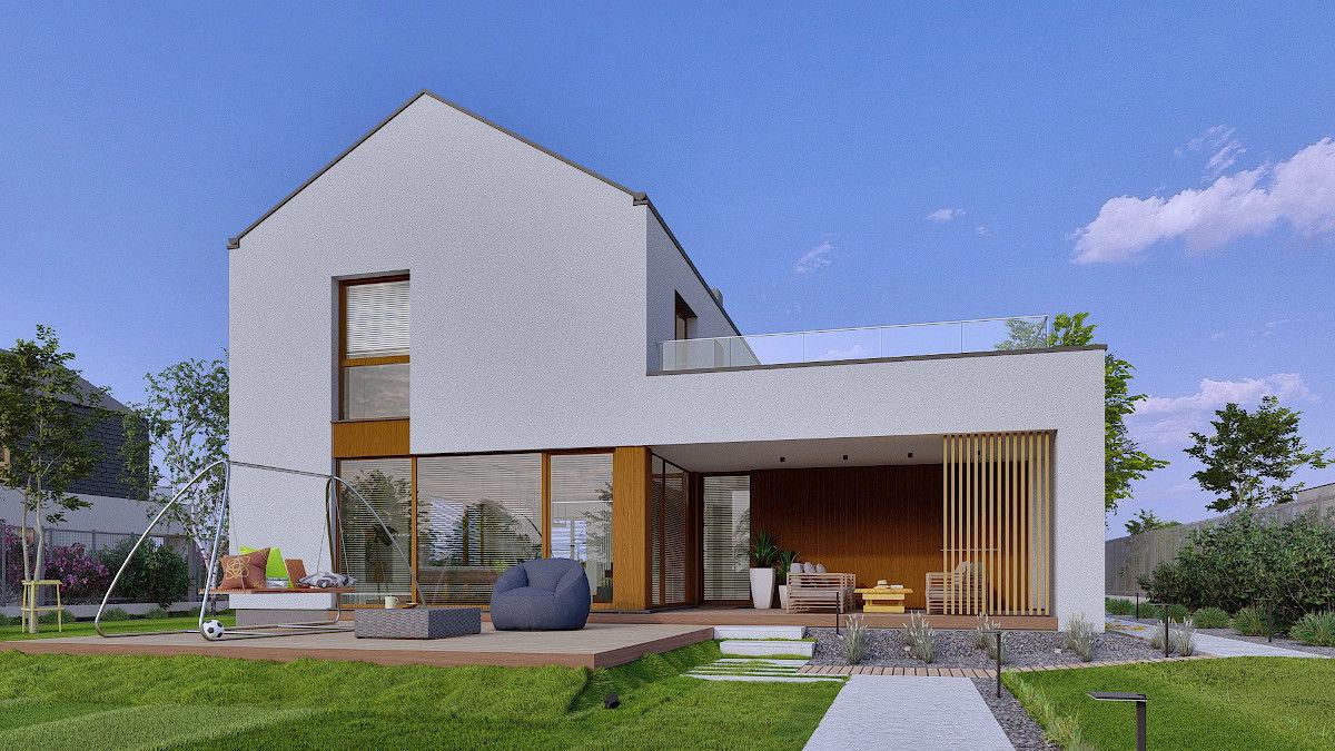 projekt domu AR-13 L - widok od ogrodu 4 - projekty domów Tea Projekt