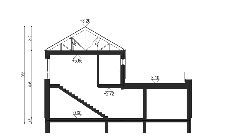 projekt domu ar-11-przekroj