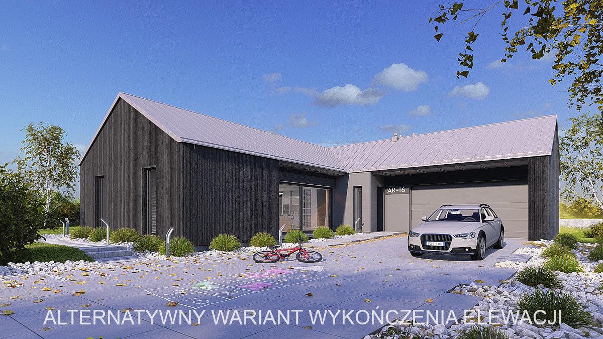 widok od frontu 1 projekt domu AR-16P alternatywa 1 - projekty domów TeA Projekt