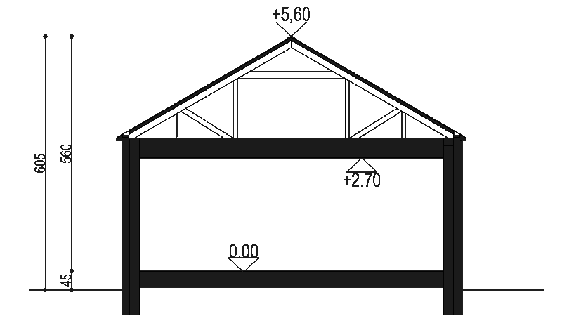 projekt domu AR-16 - przekrój - projekty domów TeA Projekt