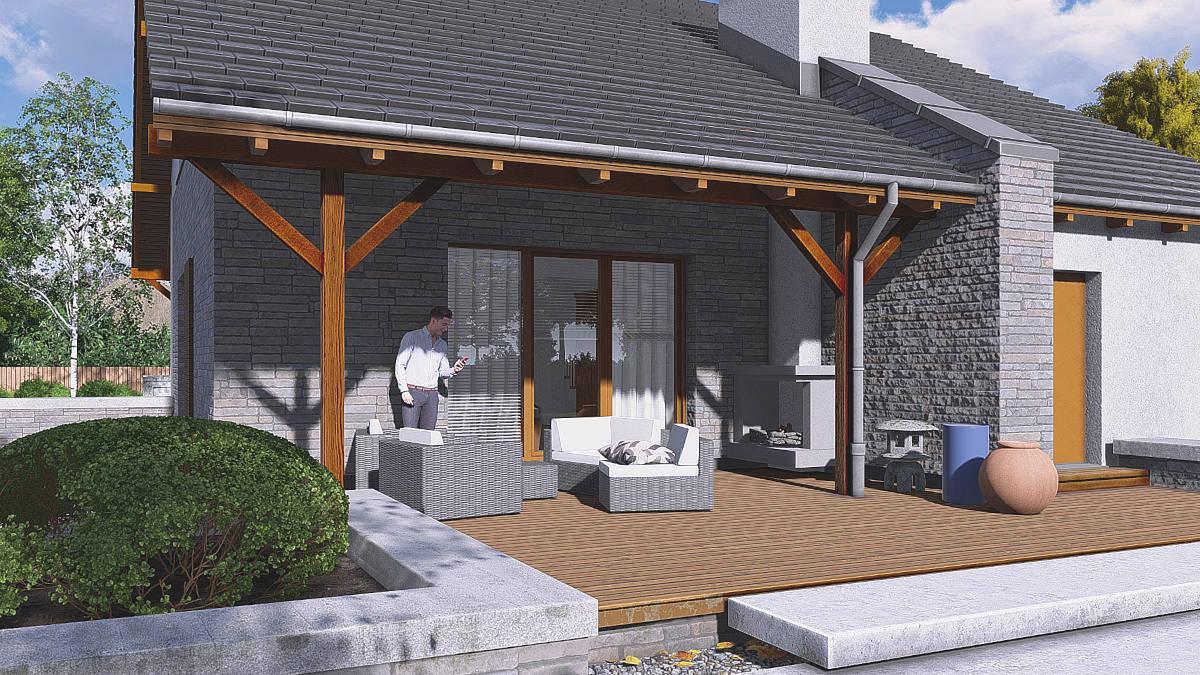 Projekt domu AR-9 P - widok tarasu1 - projekty domów TeA Projekt.