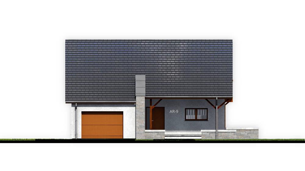 projekt domu AR-9 P - elewacja frontowa - projekty domów TeA Projekt.