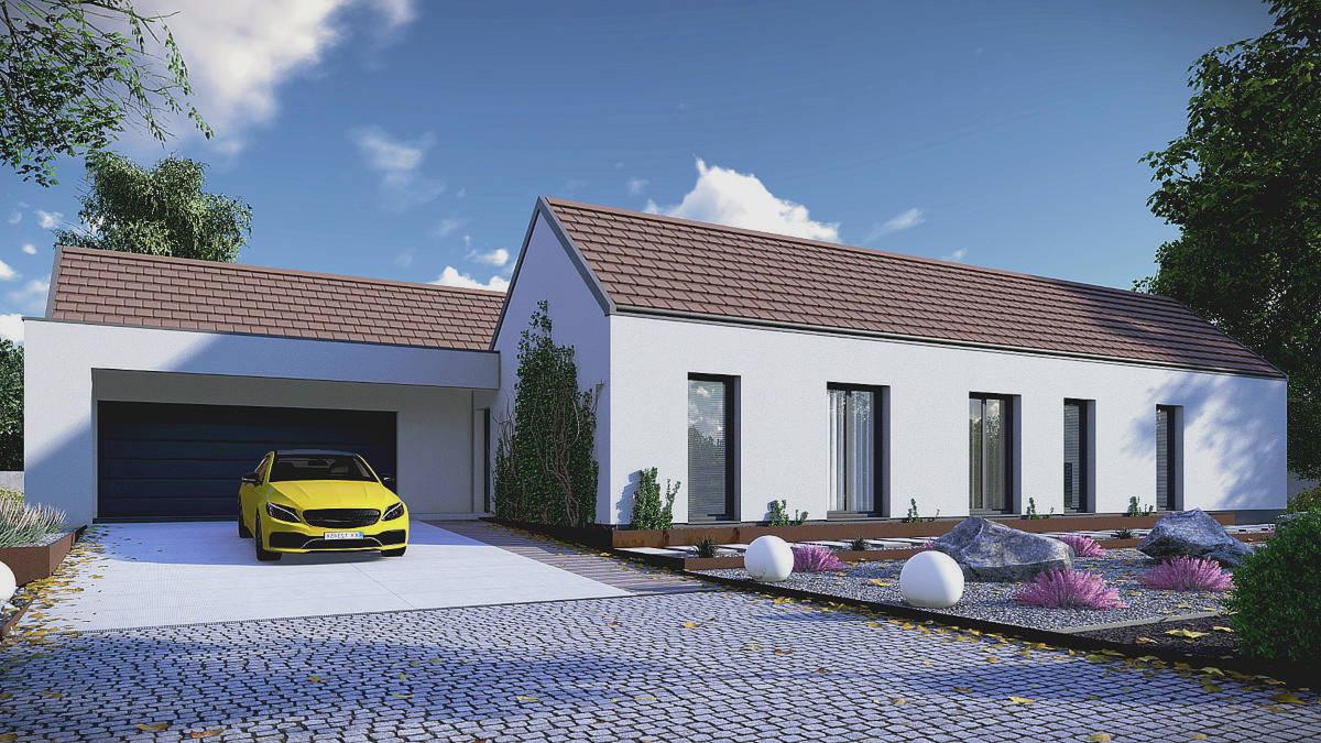 Projekt domu AR-19 L - widok od frontu czerwona dachówka - projekty domów TeA Projekt.